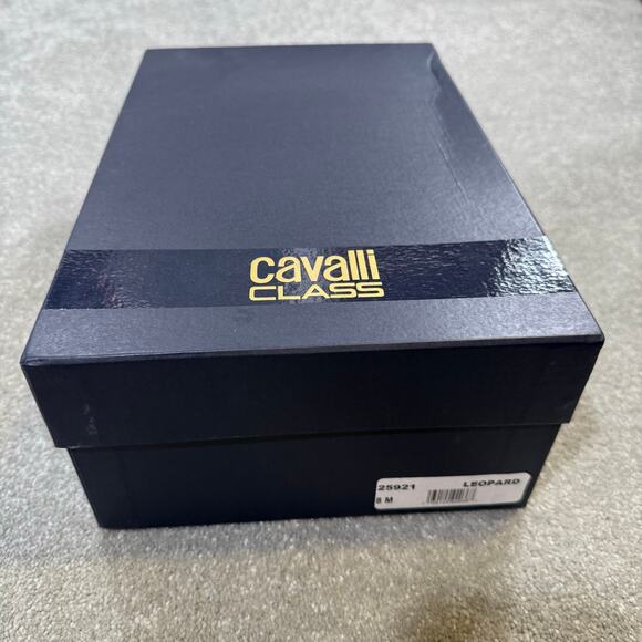 Roberto Cavalli Class NIB Cortina Faux Fur Lug Loafer Mule Leopard Buckle Sz 8M - Picture 12 of 14